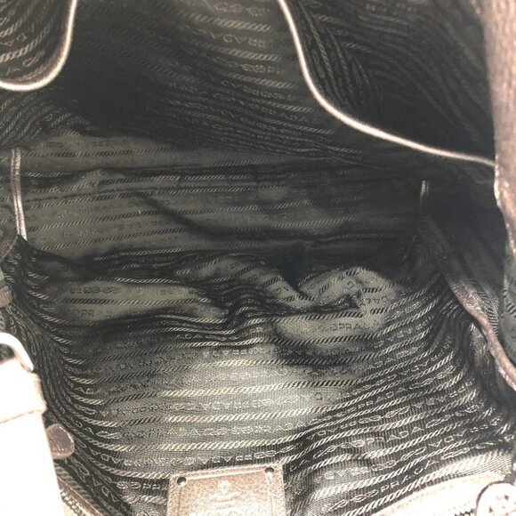 PRADA logo Bag 2WAY Tote Bag Leather Brown - Picture 16 of 16